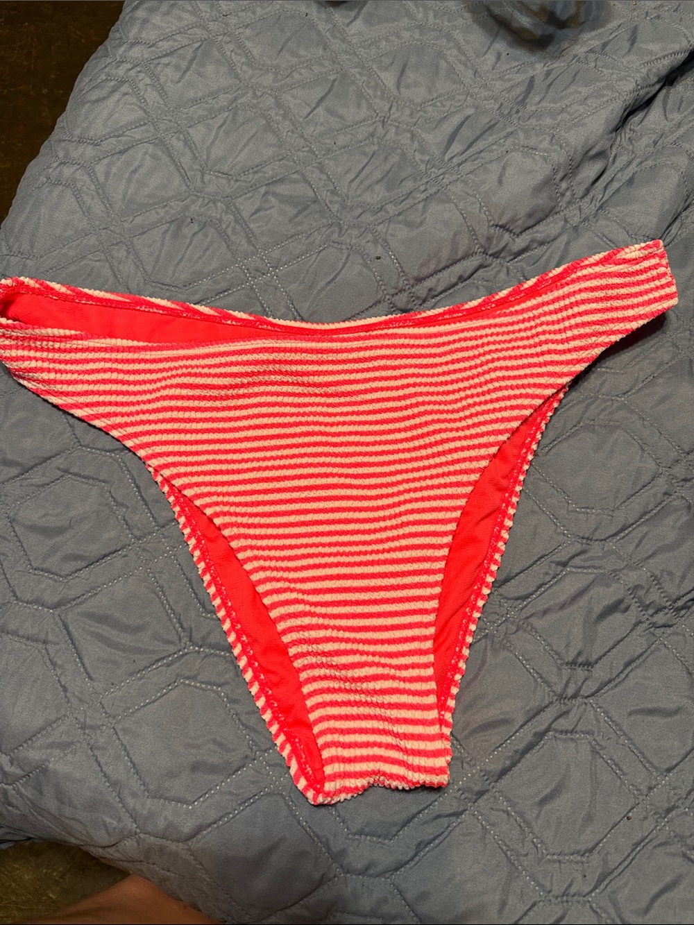 Women’s pink & White Striped Bikini Bottom